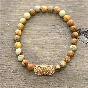 Natural gem stone bling stretch bracelet